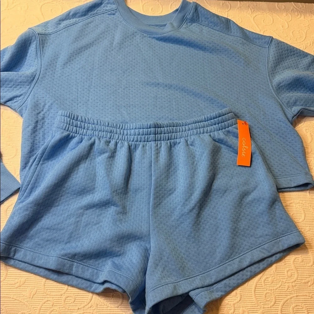 Colsie Blue Textured Pajama Set